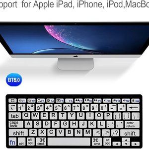 HXMJ-Large Print Bluetooth Mini Keyboard Compatible with Apple Products